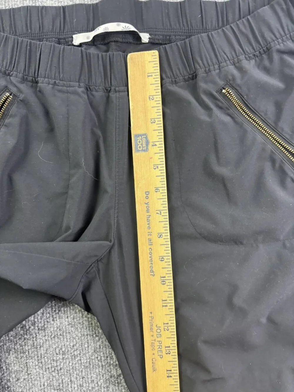 Athleta Jogger Pants Womens L Black Woven Elastic Waist Zip Pockets Stretch - Picture 4 of 8